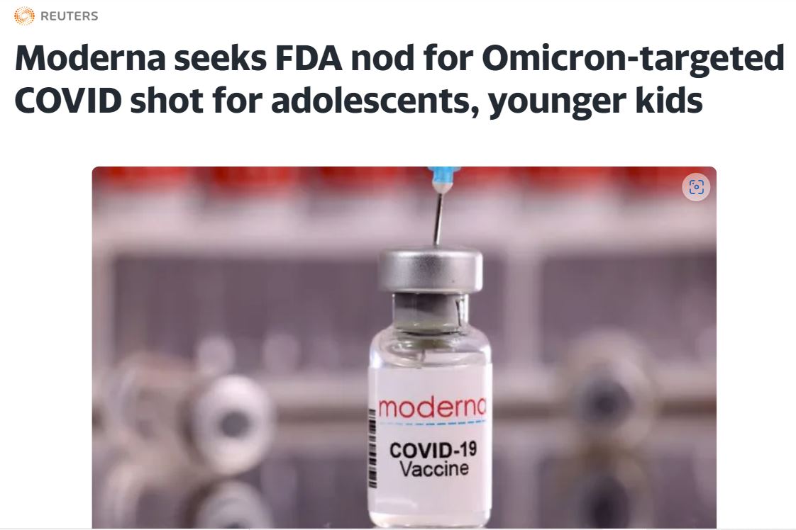 Moderna wants FDA Emergency Use Authorization of updated vaccine for 6 - 17 year olds